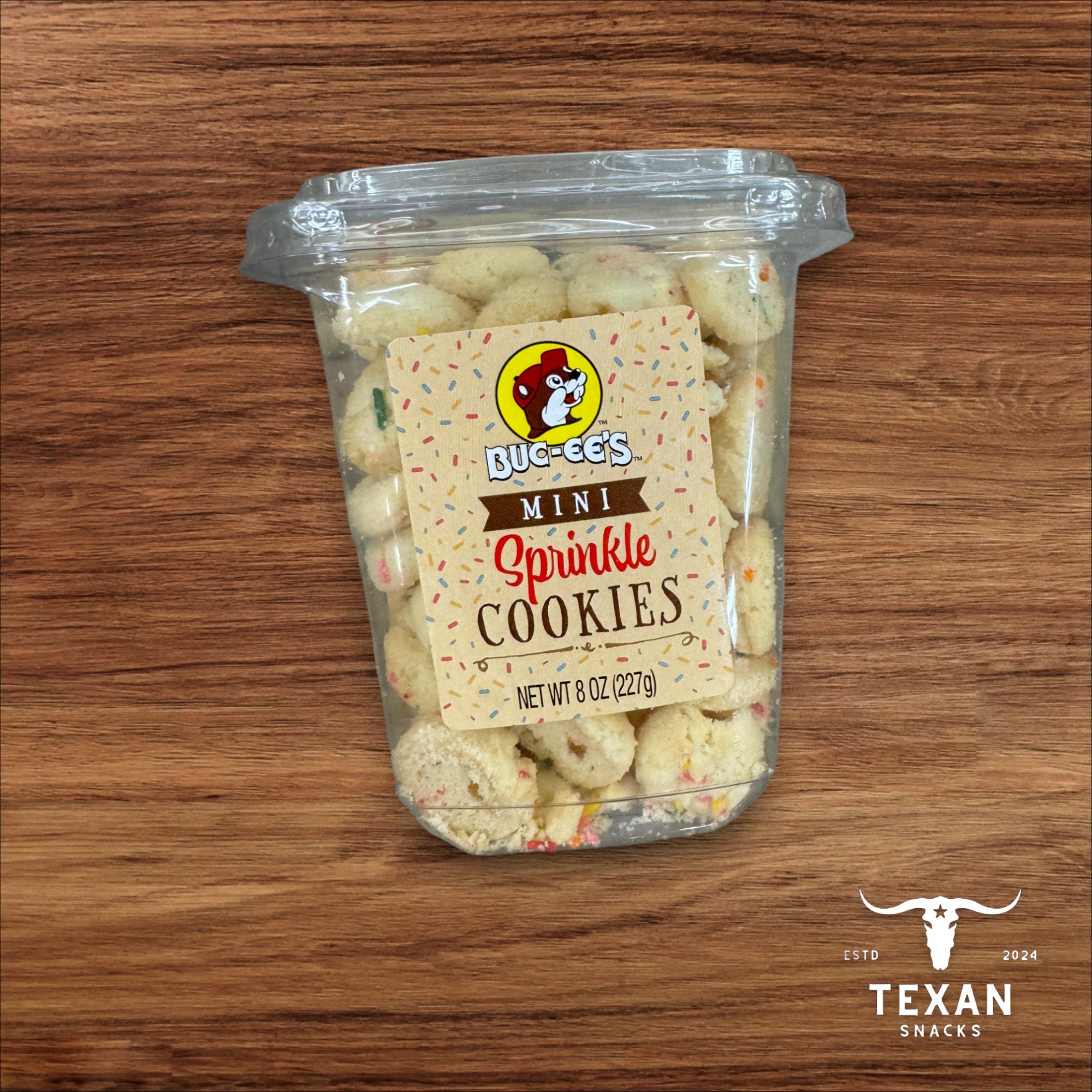 Buc-ee's Mini Cookies Tubs - Mini Party Sprinkle Cookies – Texan Snacks