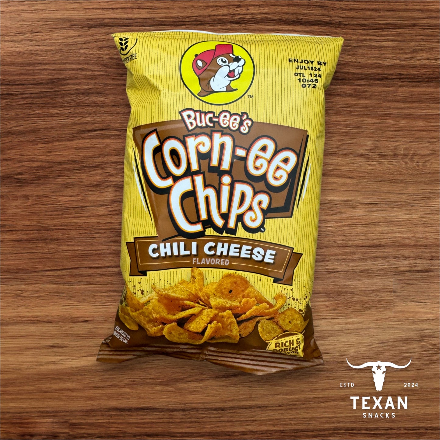 Buc-ee's Corn-ee Chips - Chili Cheese