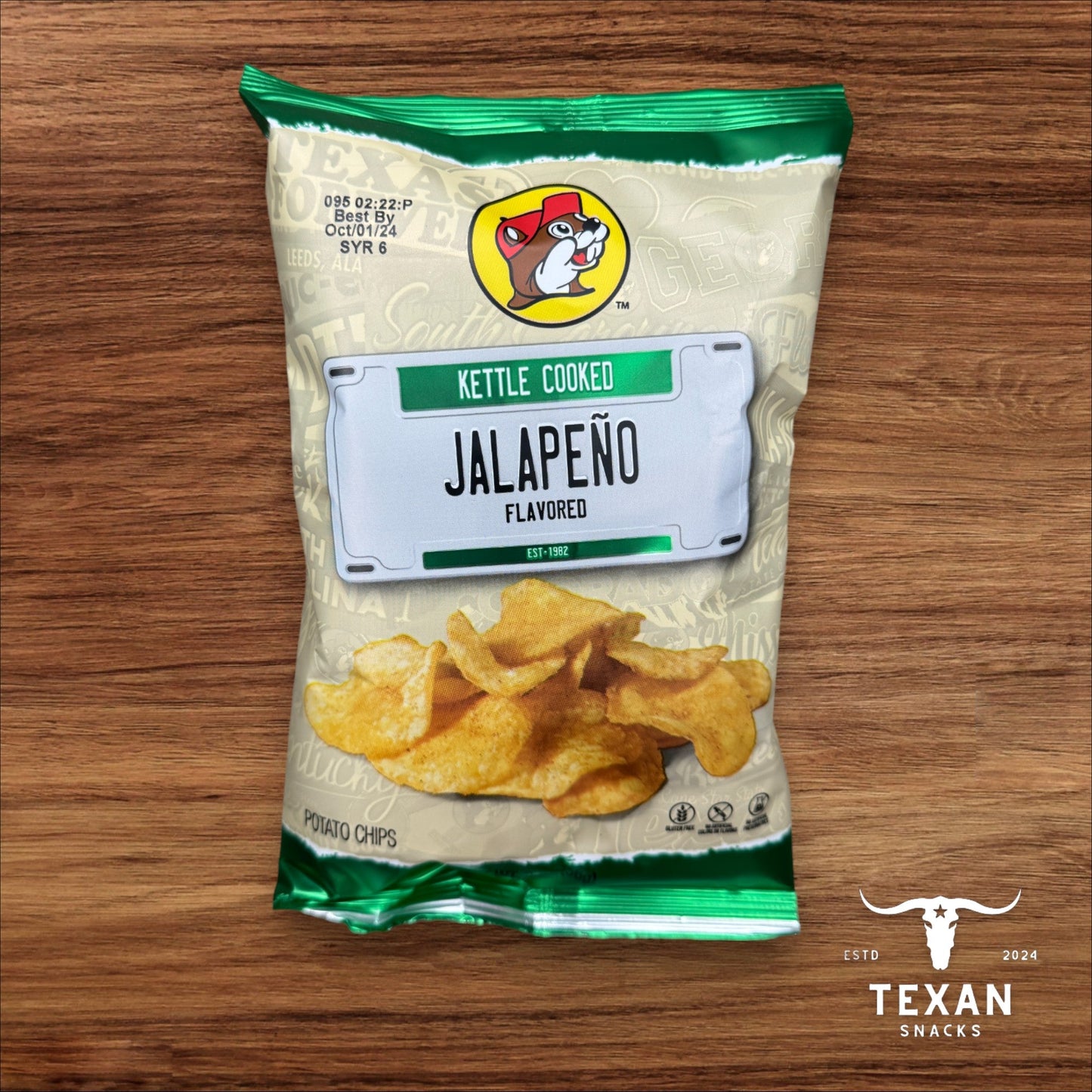 Buc-ee's Kettle Cooked Potato Chips - Jalapeno